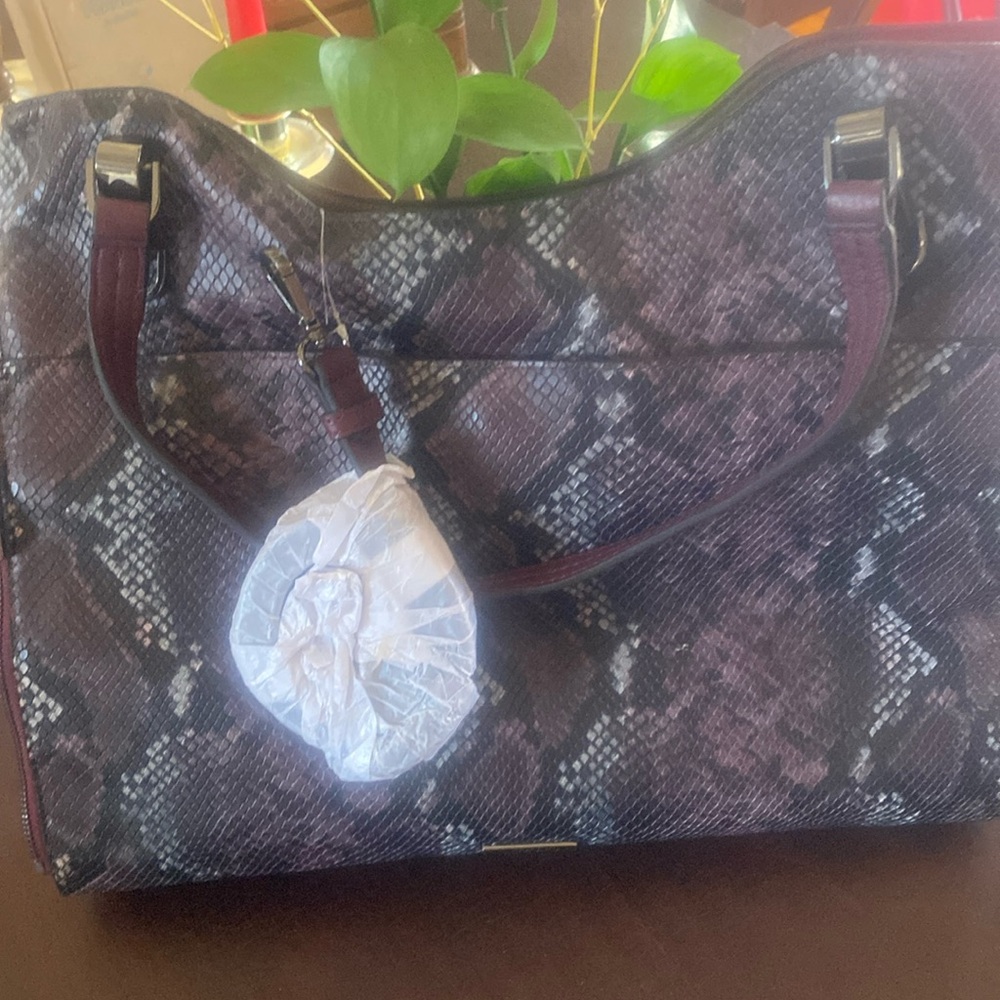 Vince Camuto Tote Bag Snake Embossed Leather EMELY Bitten Multi